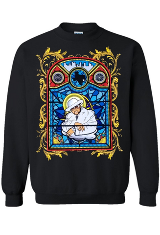 Black Pimp C Pimp God Sweater features Pimp C in stained glass