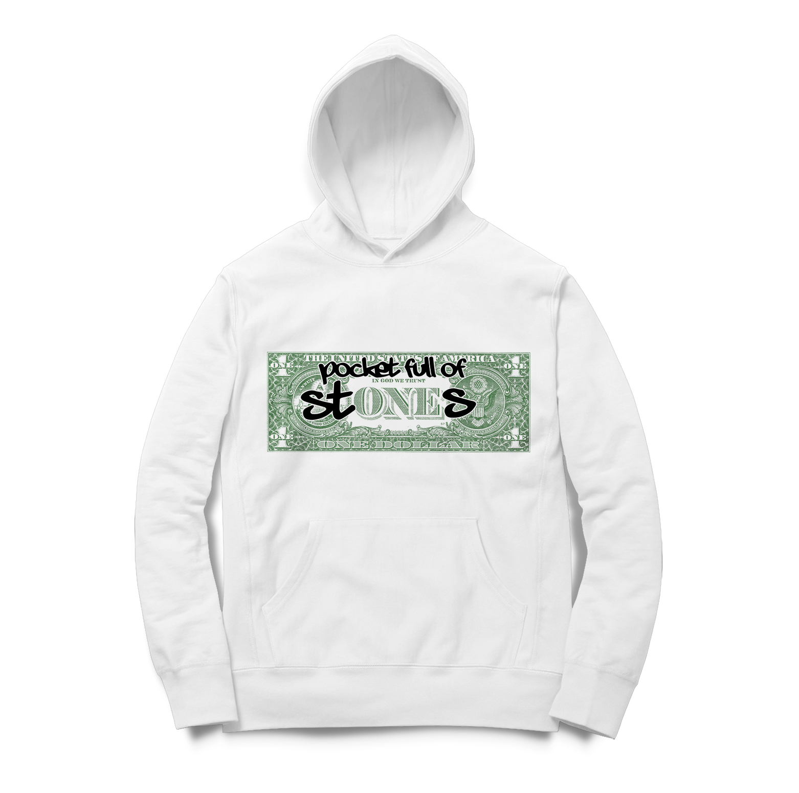 White Pocket Full of Stones Hoodie